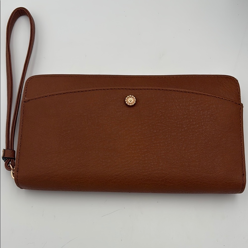 Lauren Conrad Brown Leather Wristlet Clutch